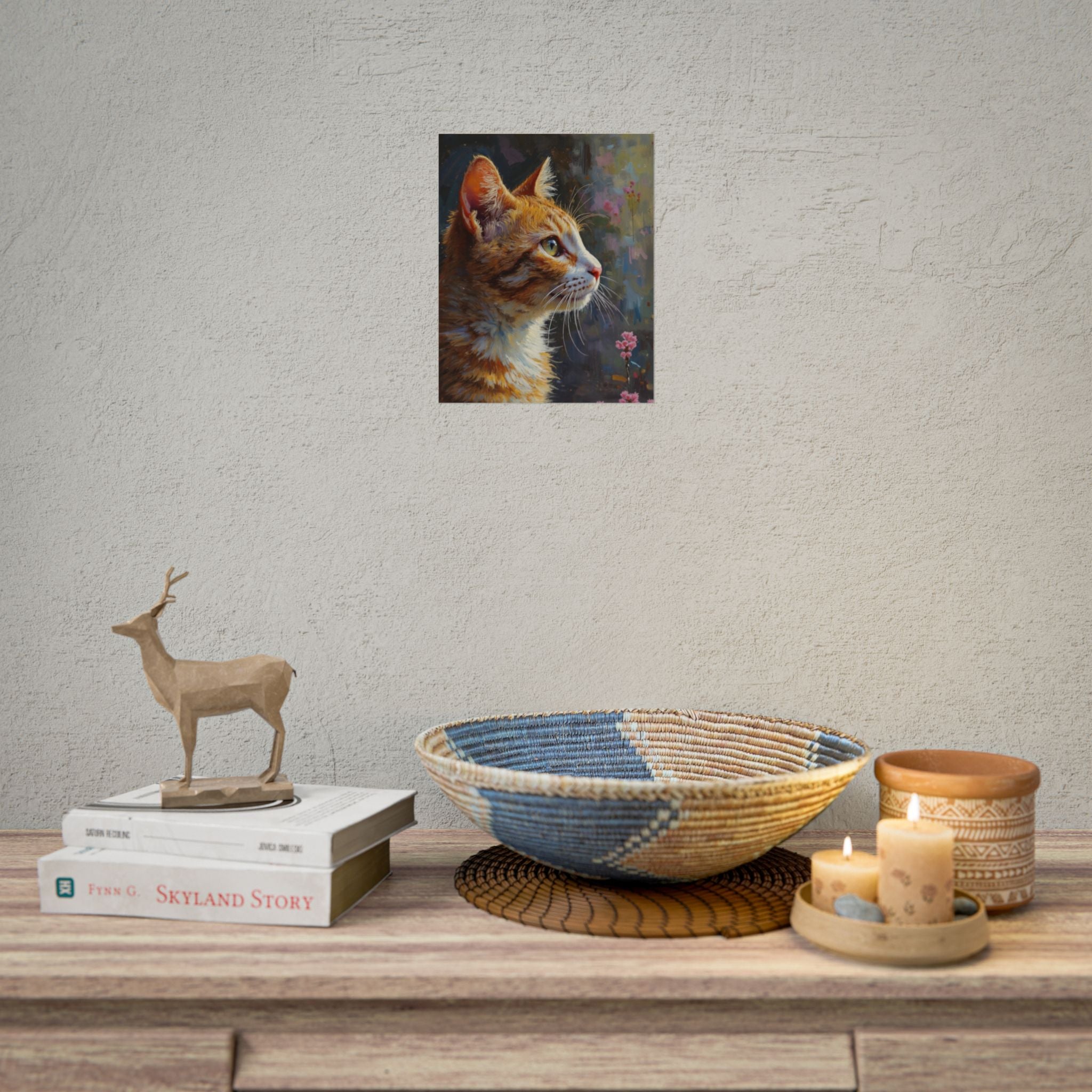 Orange tabby Cat  Oil Brushstroke Rolled Poster