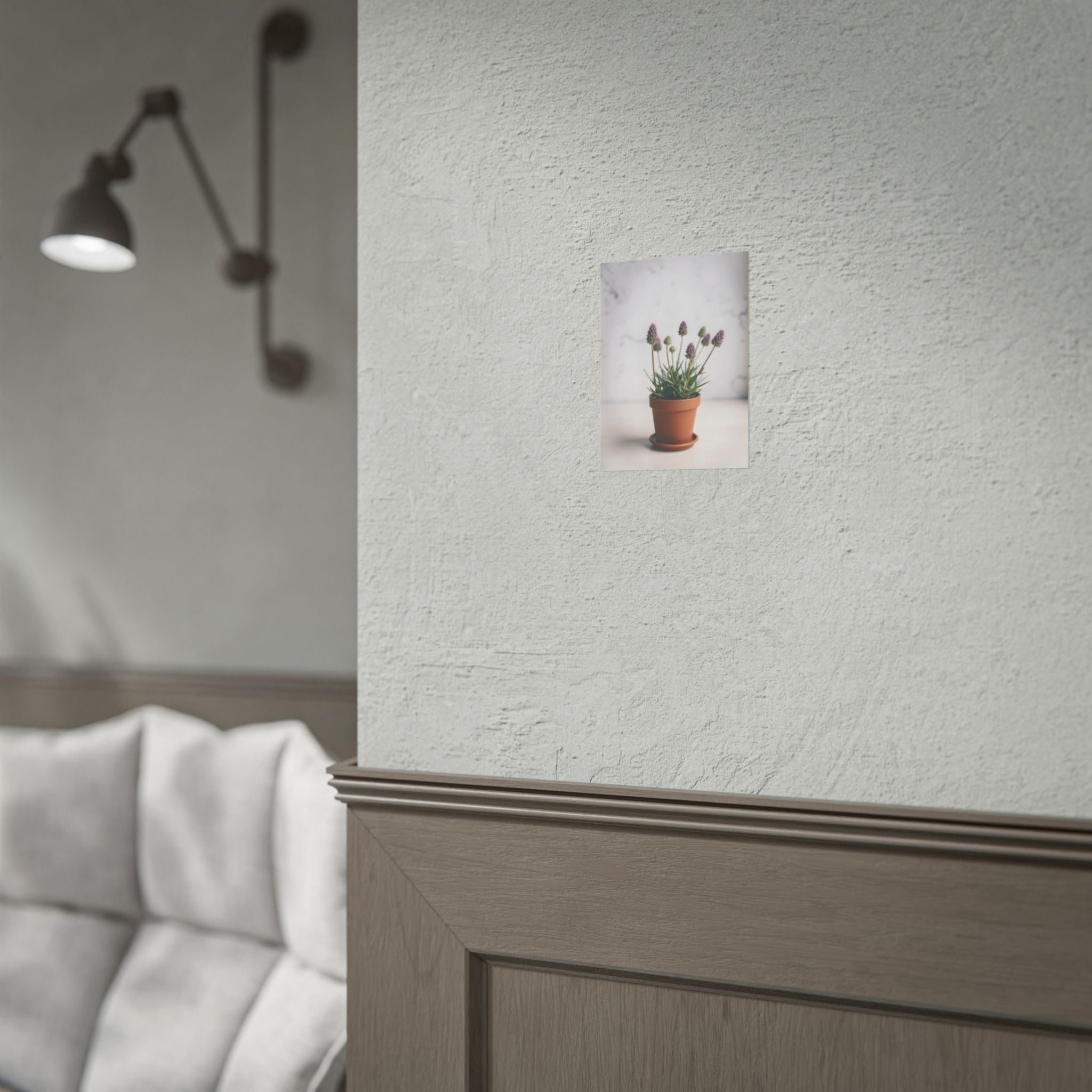 Muurdecoratie met alpengras in pot – Poster 