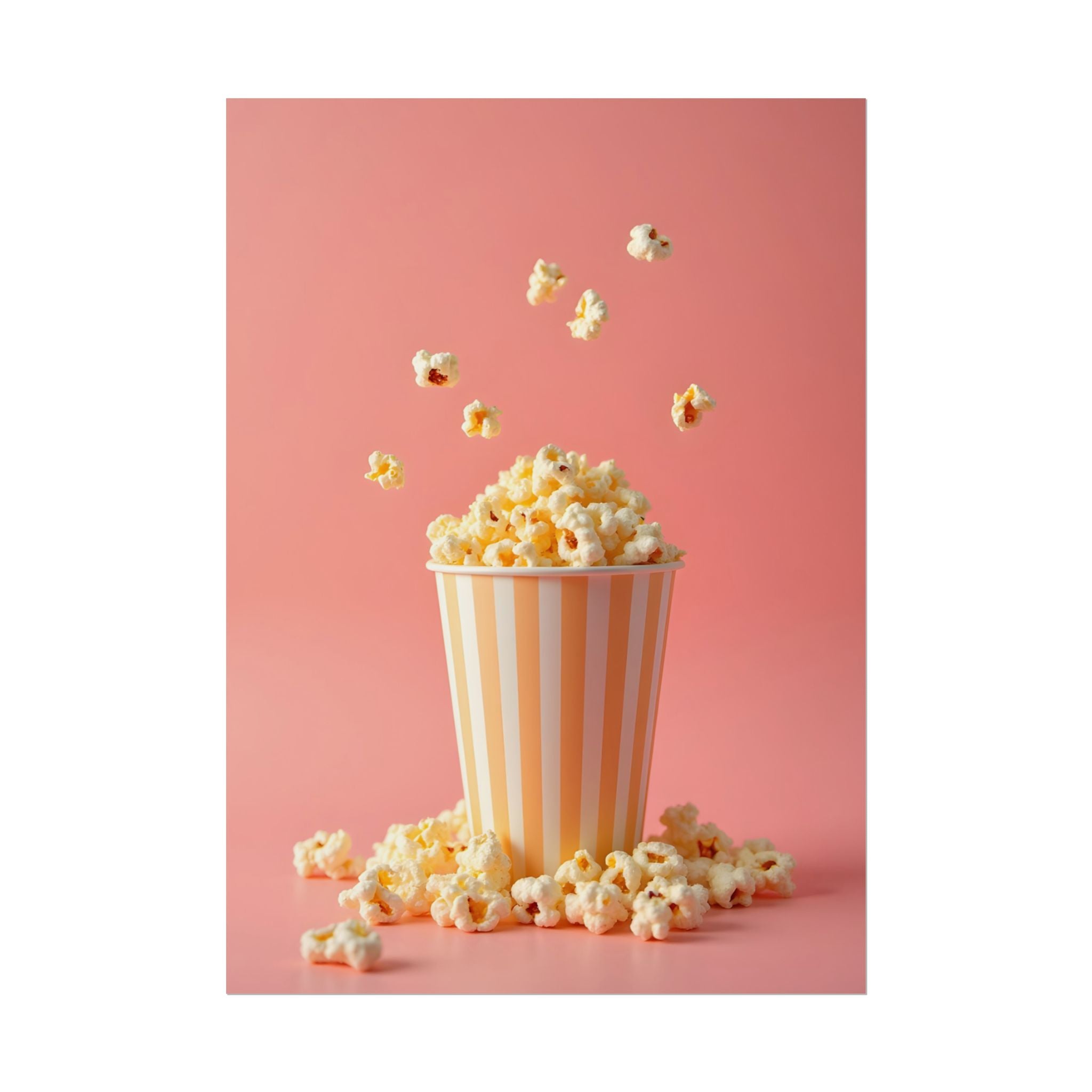Popcorn with a pink background - Poster