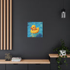 Rubber Duck Painting Canvas — Bright Yellow Nursery Wall Art