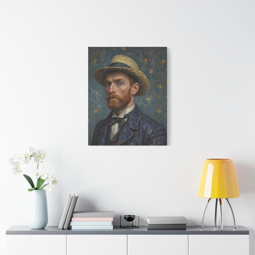 Van Gogh Style Self-Portrait Canvas Print - Matte Stretched Wall Art