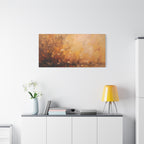 Abstracte muurdecoratie met gouden weidemotief - opgespannen canvas 