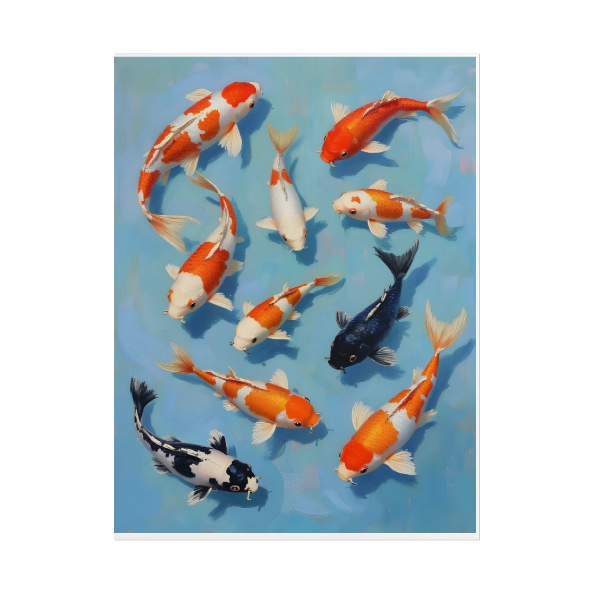Koi Pond Art Poster - Rolled Decorative Fish Print