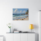 Seaside Beach Canvas Print — Coastal Landscape Matte Stretched Wall Art