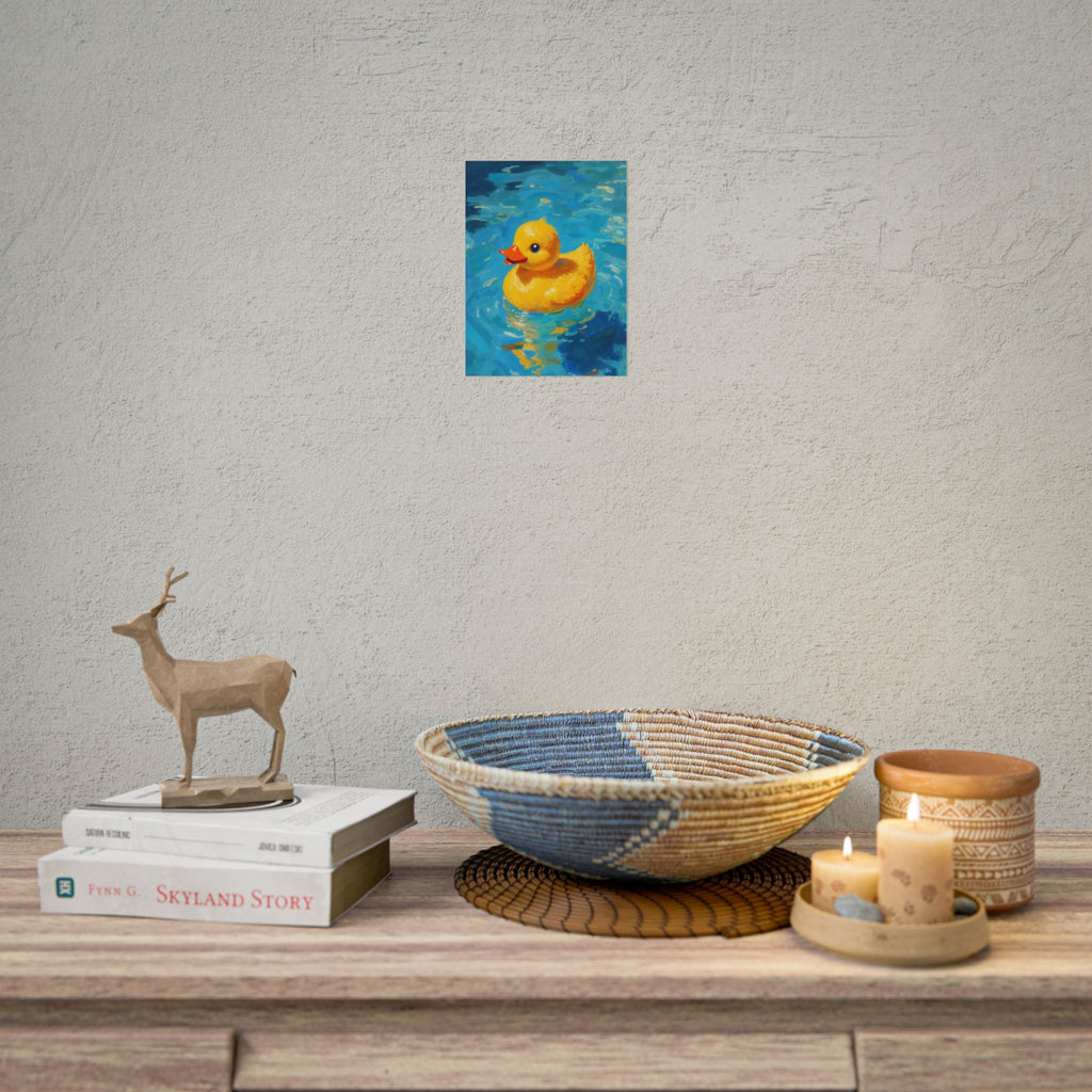 Rubber Duck Poster — Cute Yellow Duckling Wall Art, Nursery & Kids Room Decor