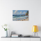 Seaside Beach Canvas Print — Coastal Landscape Matte Stretched Wall Art