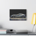 Silver Sports Car Matte Canvas Print — Modern Automotive Wall Art