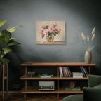 Pink Peonies Bouquet Canvas Wall Art - Stretched Matte Floral Print