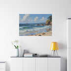 Seaside Beach Canvas Print — Coastal Landscape Matte Stretched Wall Art