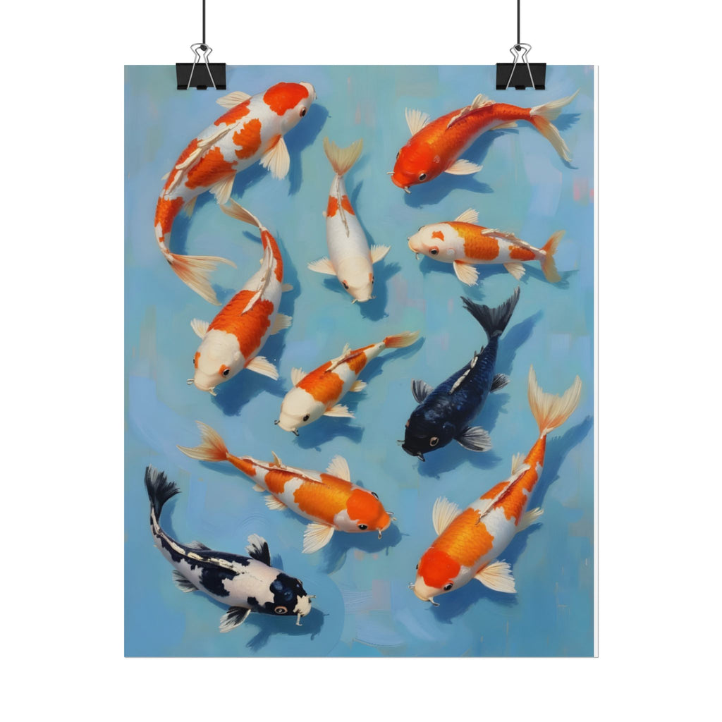 Koi Pond Art Poster - Rolled Decorative Fish Print