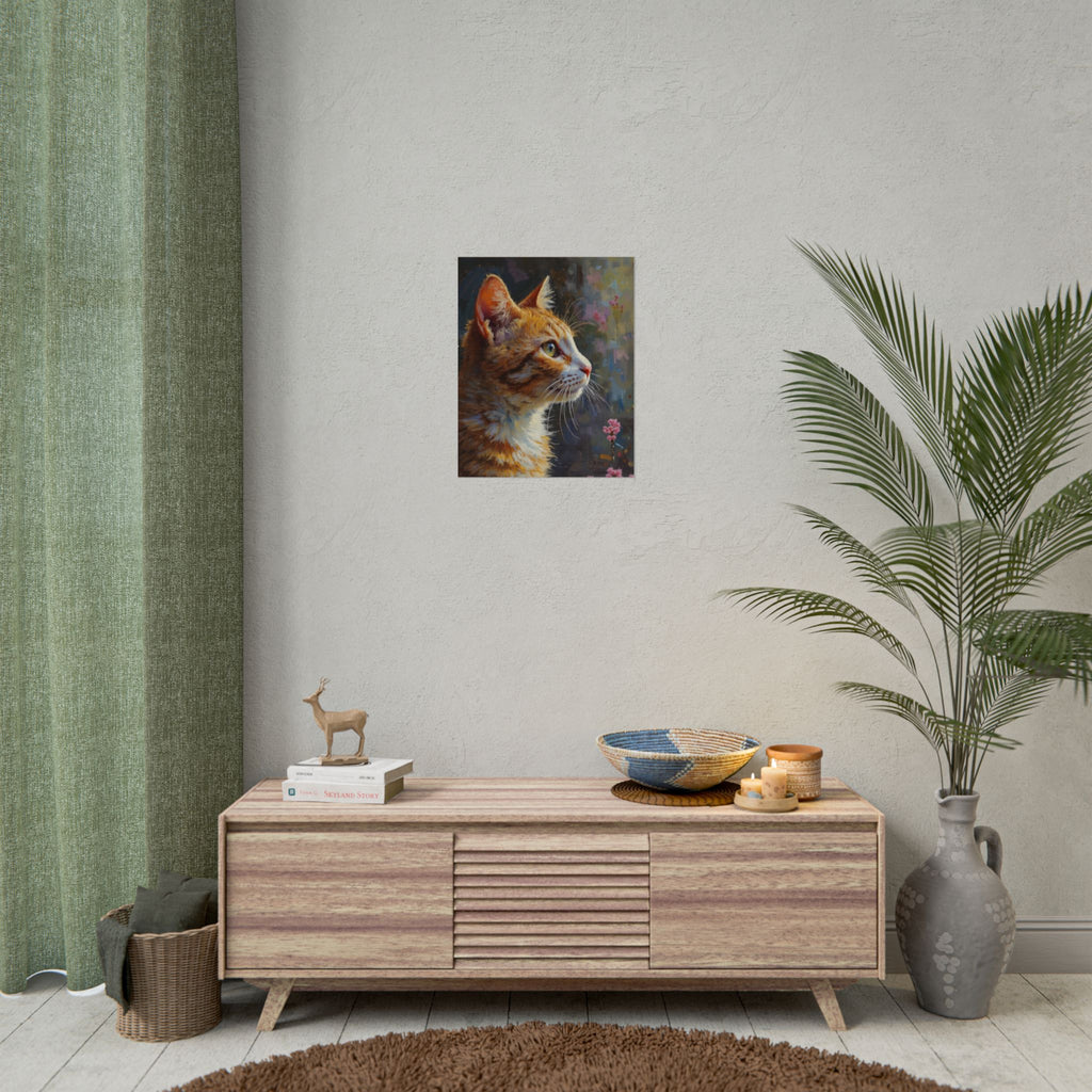Orange tabby Cat  Oil Brushstroke Rolled Poster