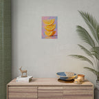 Citroenschijfjes - Muurdecoratie met gestapelde citroenen - Opgespannen poster 