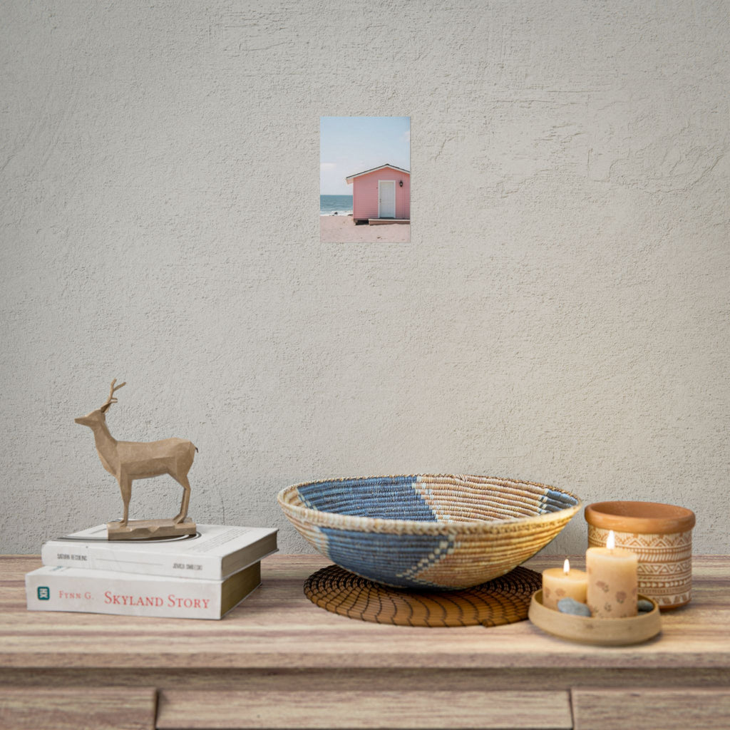 Pink Beach Cottage  Wall Art - Poster