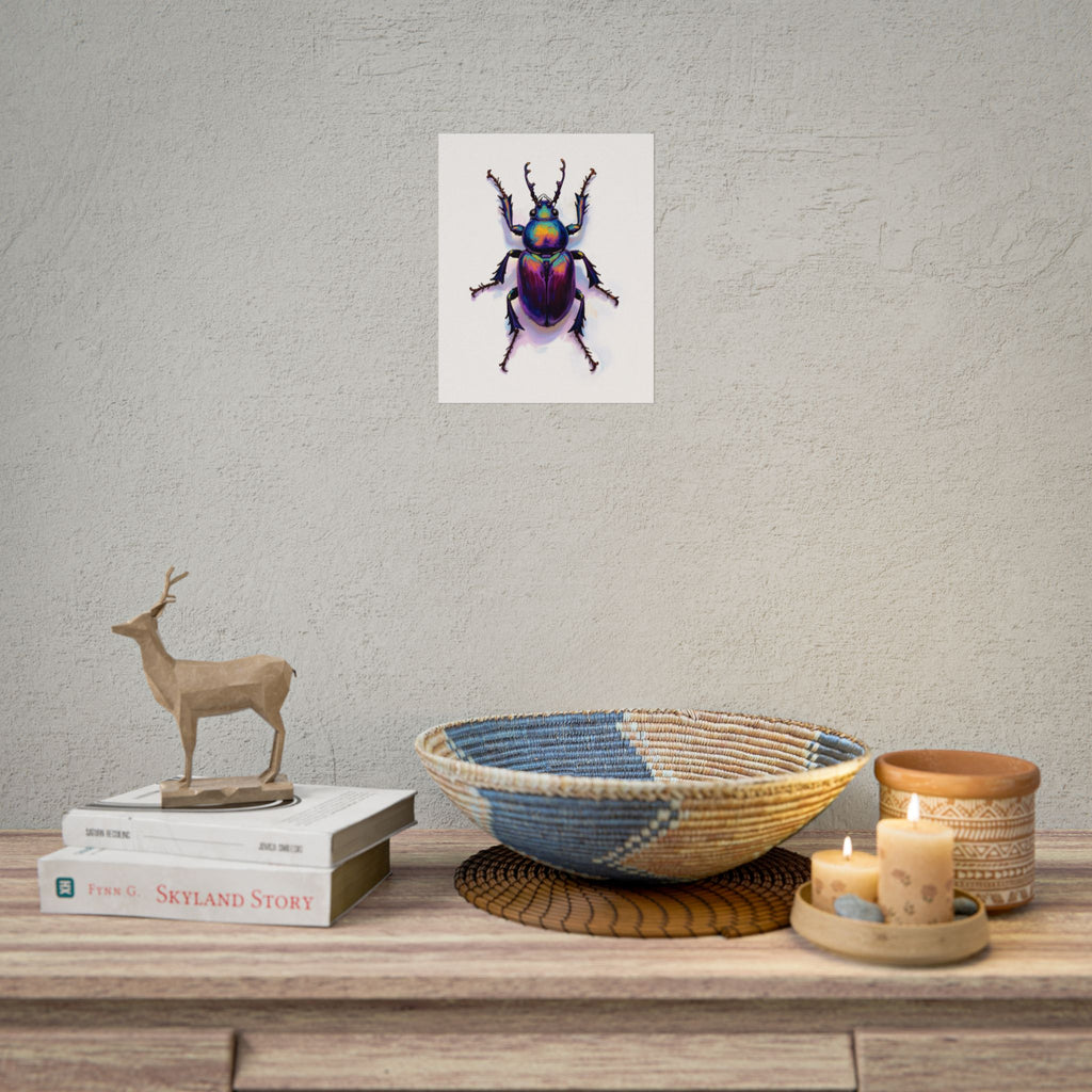 Schimmerndes Käferposter — Farbenfroher Insekten-Wanddruck