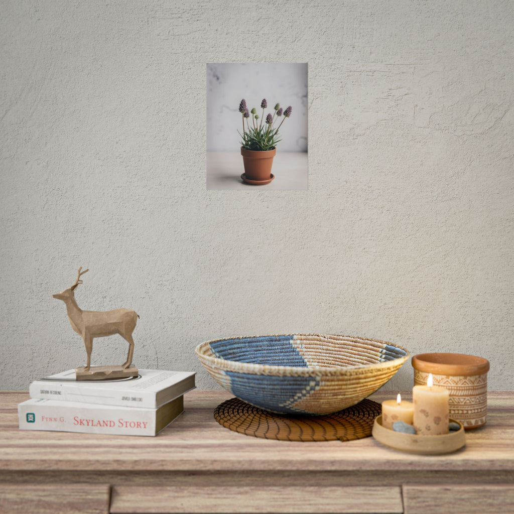 Muurdecoratie met alpengras in pot – Poster 