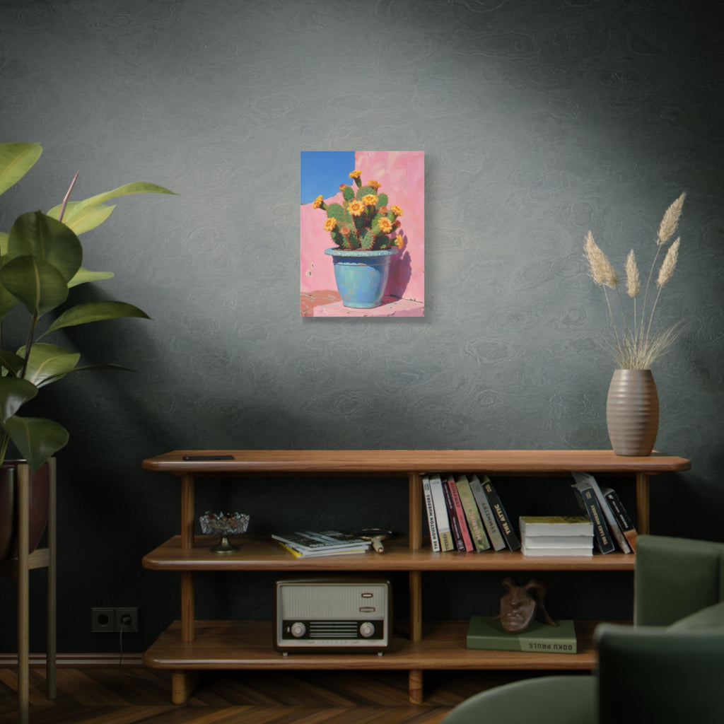 Cactus Roze Muurdecoratie - Gespannen Canvas 