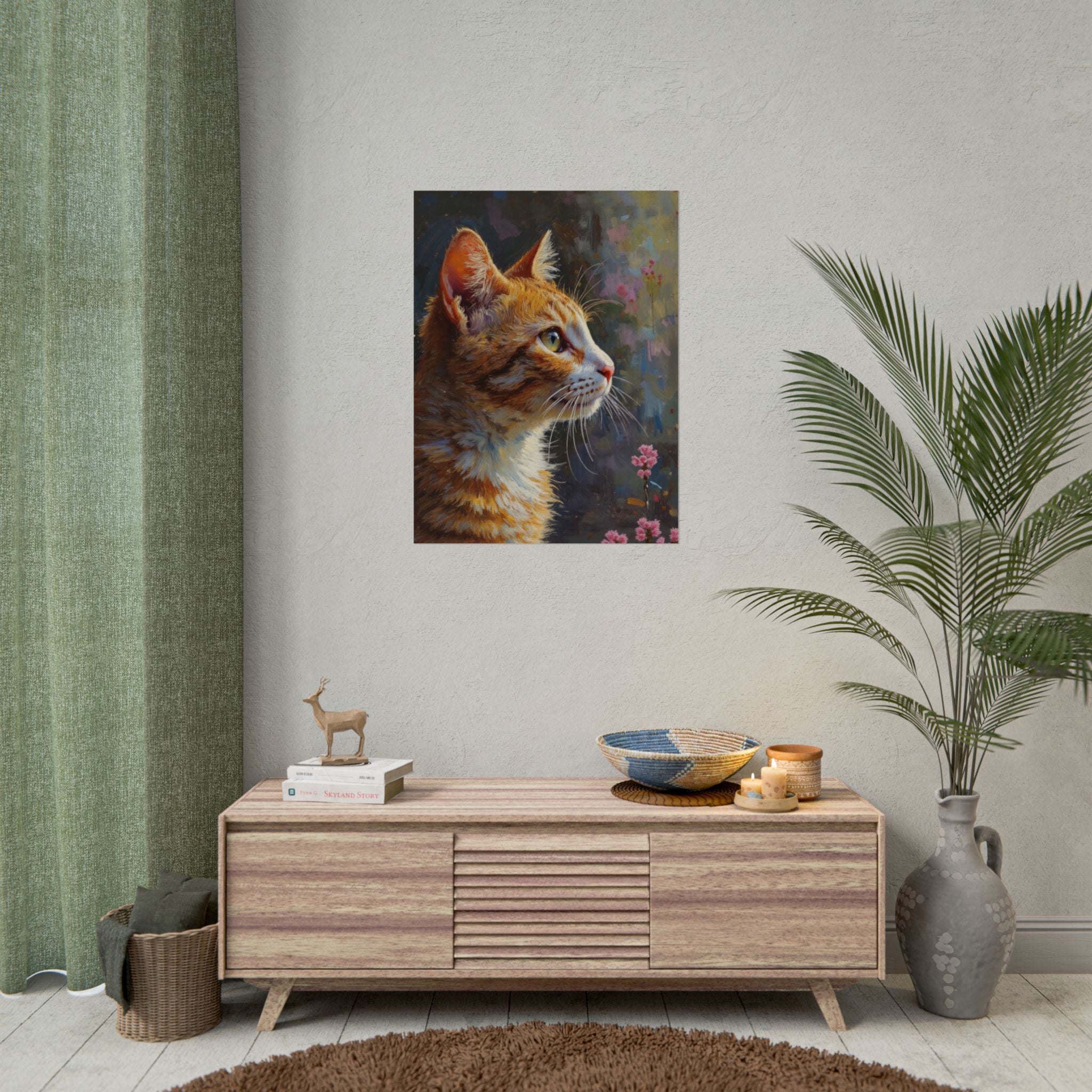 Orange tabby Cat  Oil Brushstroke Rolled Poster