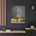 Limoncello with lemons Still Life Matte Canvas Wall Art