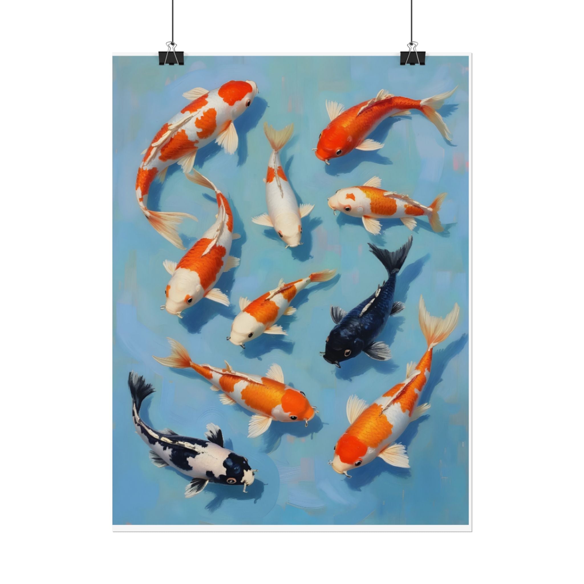 Koi Pond Art Poster - Rolled Decorative Fish Print