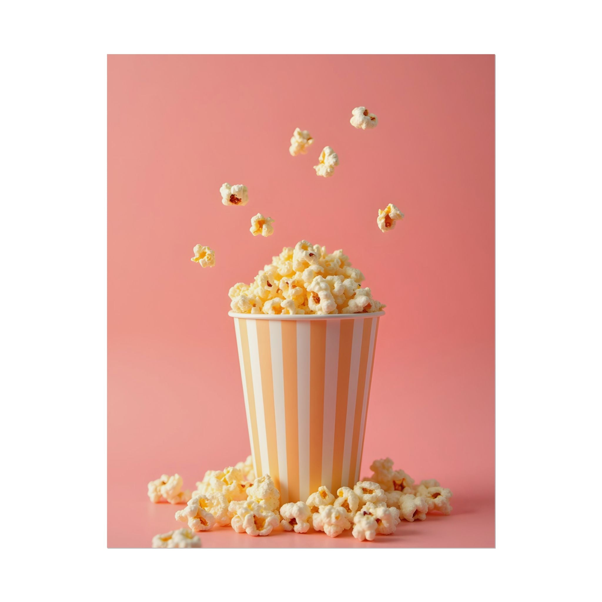 Popcorn with a pink background - Poster