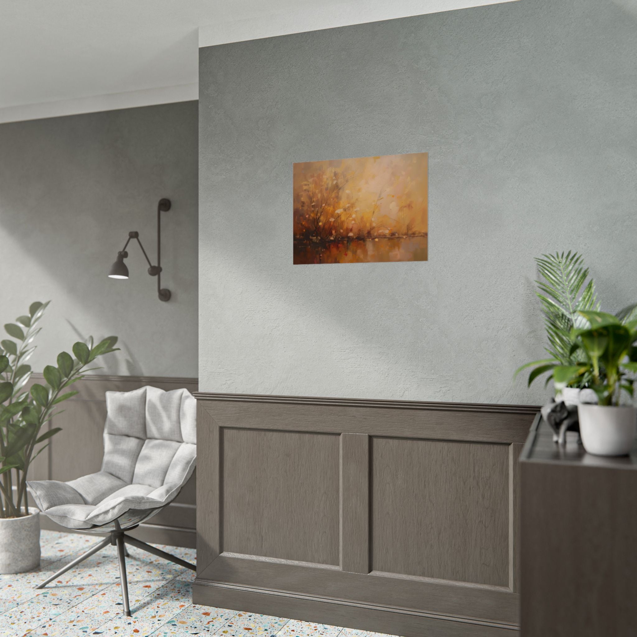 Abstraktes Wandbild „Goldene Wiese“ – Poster 