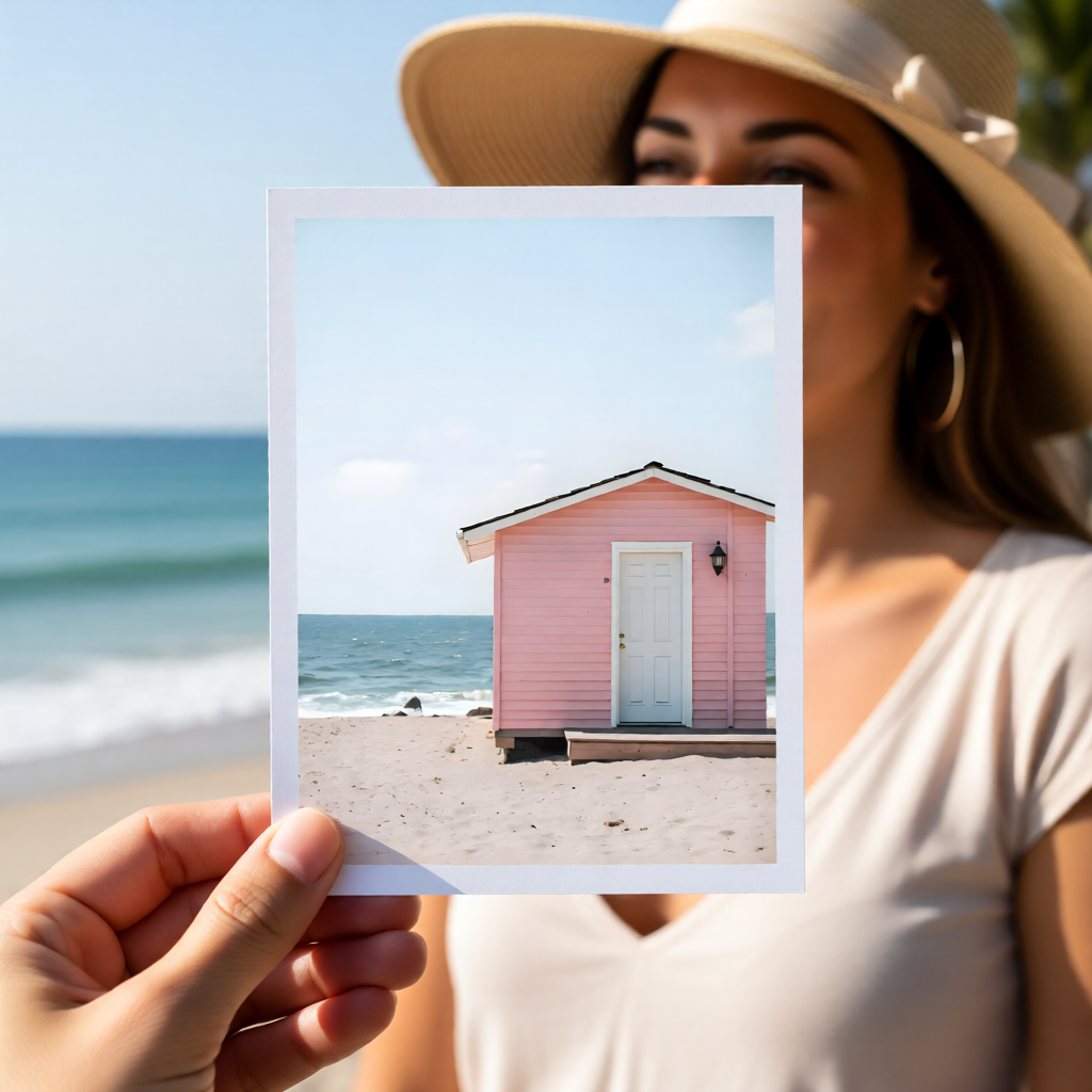 Pink Beach Cottage  - Digital Design (no physical product will be send)