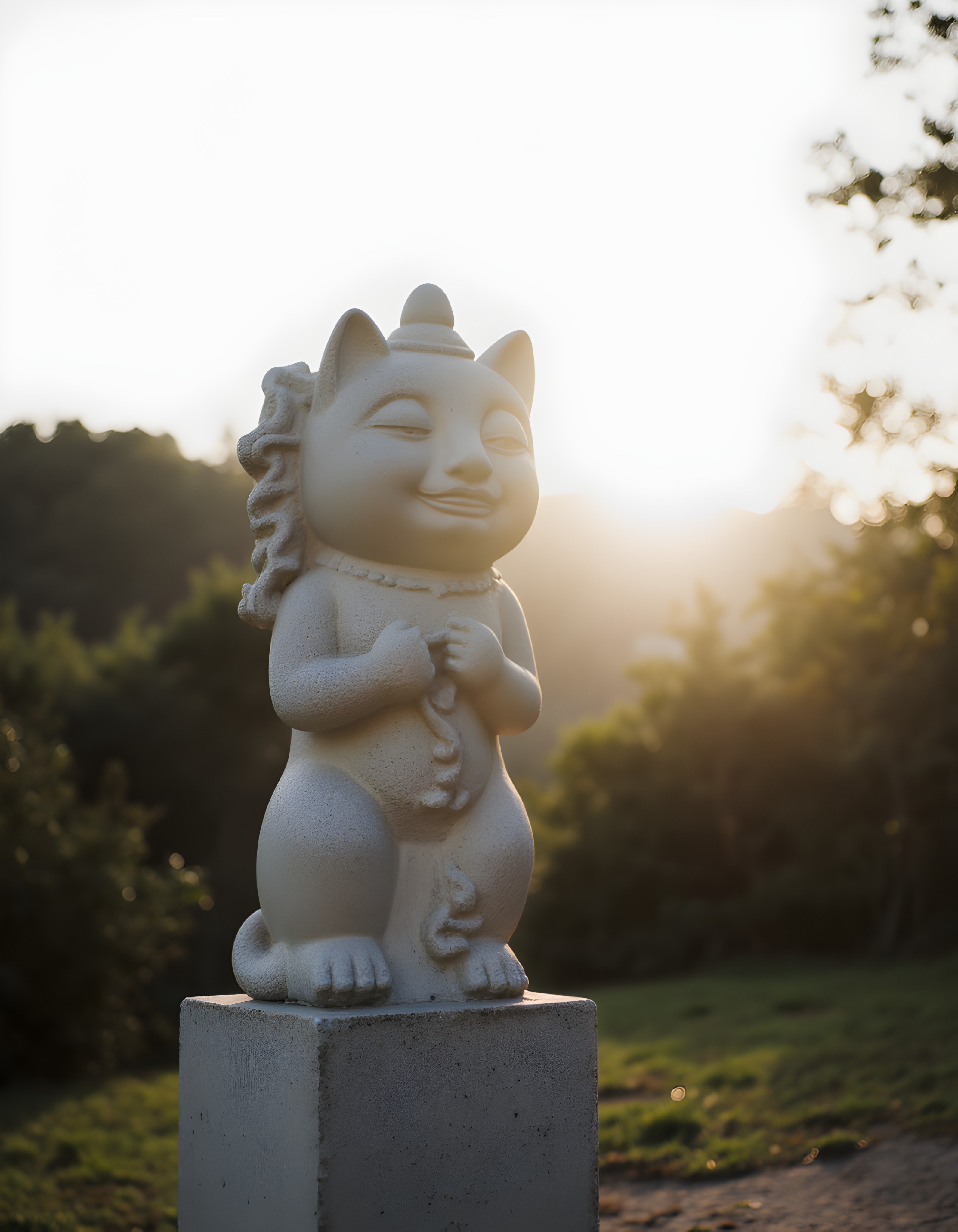 Zonovergoten gelukskat - Digitaal ontwerp (er wordt geen fysiek product verzonden)