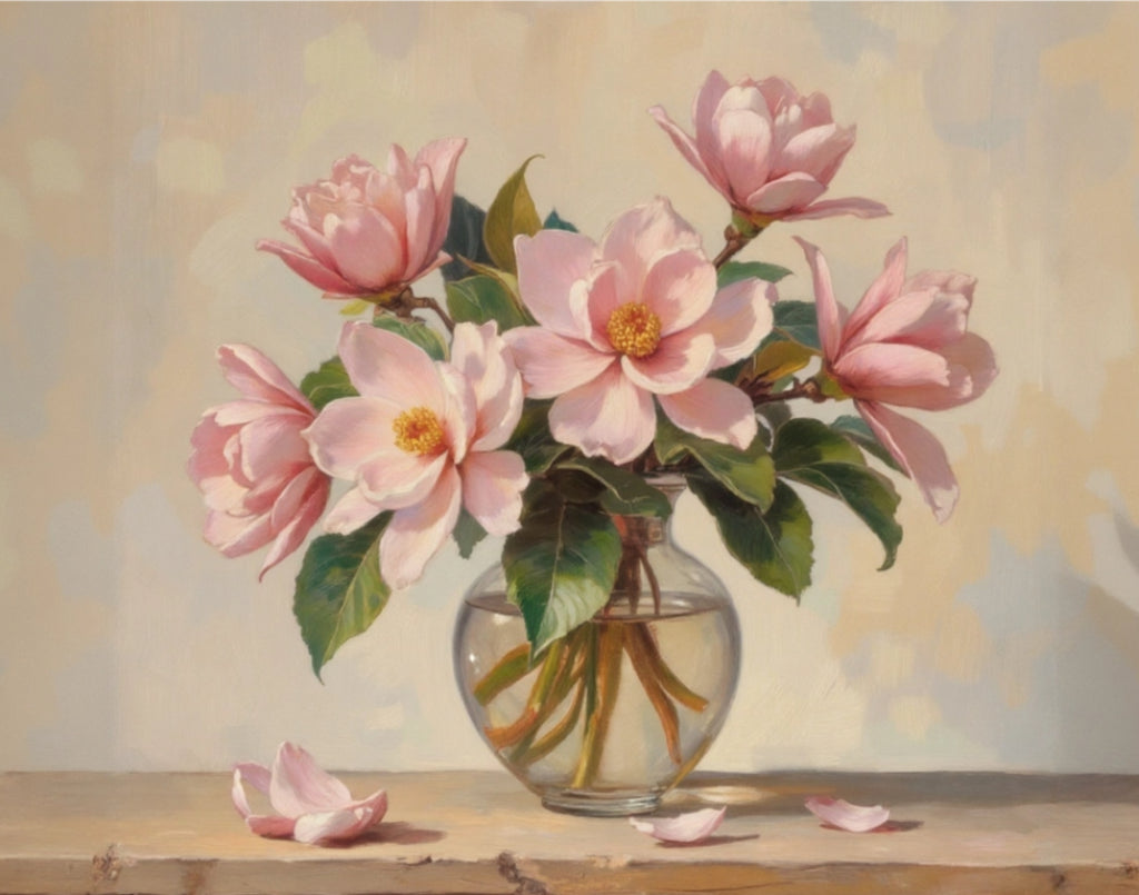 Roze Pioen Bloemen Stilleven Kunst, Romantische Botanische Print Digitaal Ontwerp (er wordt geen fysiek product verzonden)