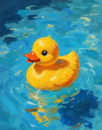 Cute Rubber Duck Printable Wall Art, Yellow Duckling Illustration, Nursery Animal Decor, Kids Room Wall Art - Digital Design (no physical product will be send)