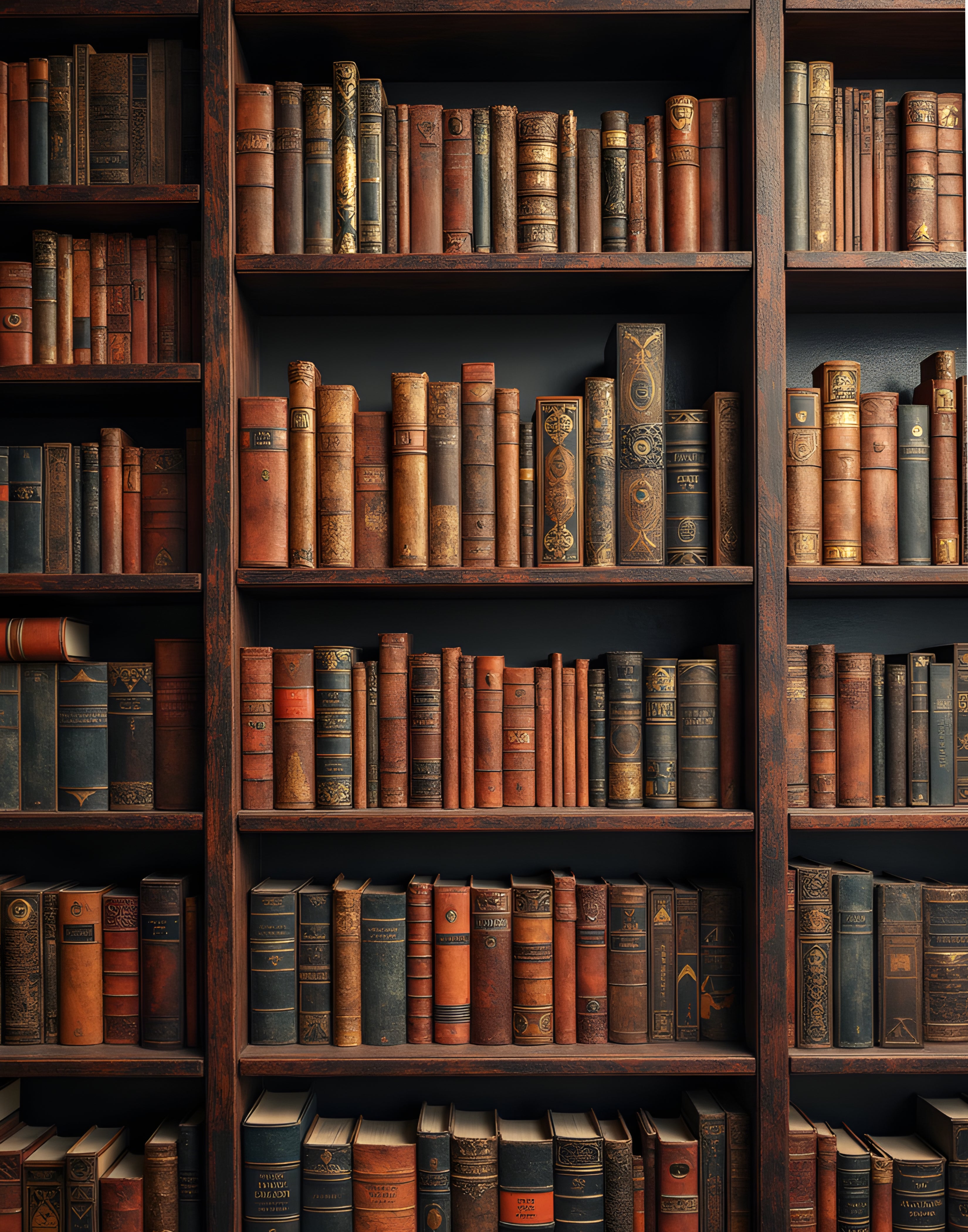 Vintage Bookshelf Printable Wall Art, Antique Library Decor, Old Books Print, Dark Academia Aesthetic  - Digital Design (no physical product will be send)